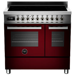 Bertazzoni Professional Series 90cm Electric Induction Twin Range Cooker Burgundy
